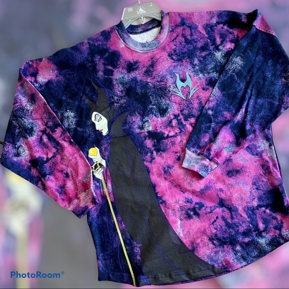 Disney Maleficent Spirit Jersey Tie Dye Top Adults NWT - Picture 1 of 11